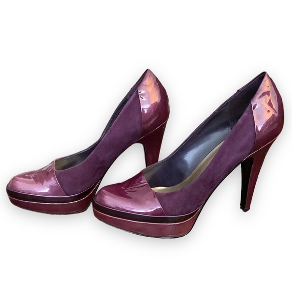 NINE WEST purple heeled platform pumps - Picture 2 of 6